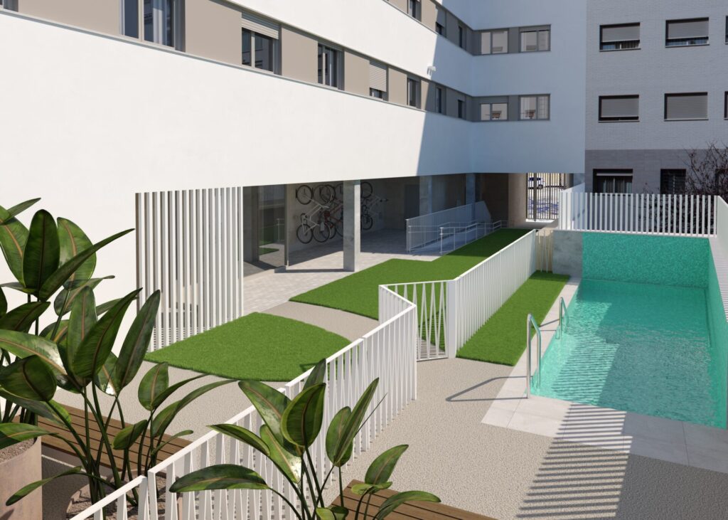 Piscina y zona comunitaria del Residencial Armonía