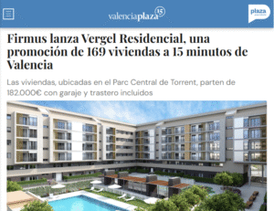 Lee más sobre el artículo Firmus lanza Vergel Residencial, una promoción de 169 viviendas a 15 minutos de Valencia